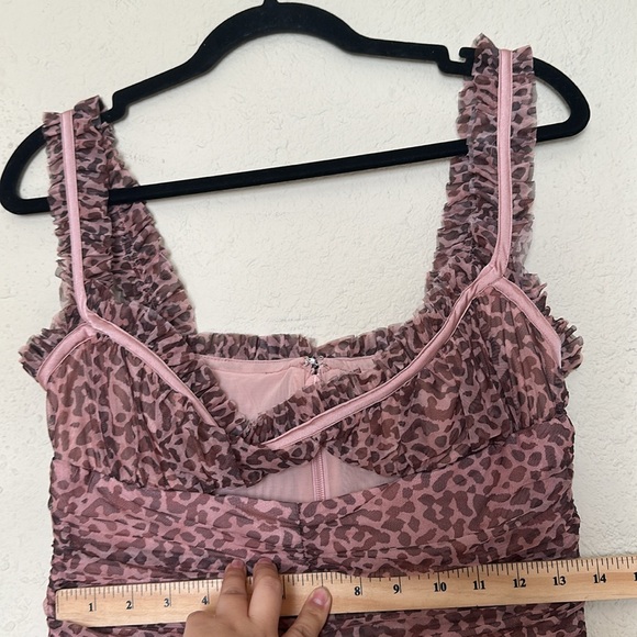 House of CB Audra Animal Print Mesh Bustier Dress Sz M - Picture 9 of 14